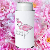 Roze Flamingo Kroon Flocking Fabulous Seltzer Blikjeskoeler