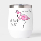 Roze Flamingo Kroon Oh Flock Ik ben 50 Verjaardag (Voorkant)