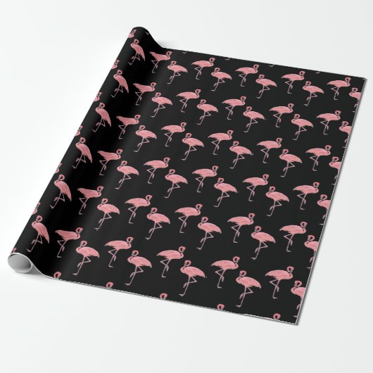 Roze Flamingo Kudde Naadloos Ontwerp Cadeaupapier (Uitgerold)