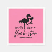 Roze Flamingo Kudde Ster Tropische Verjaardag Servet (Voorkant)