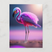 Roze flamingo kunst briefkaart (Voorkant)