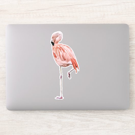 Roze Flamingo Kunst Vogel Sticker (Computer)