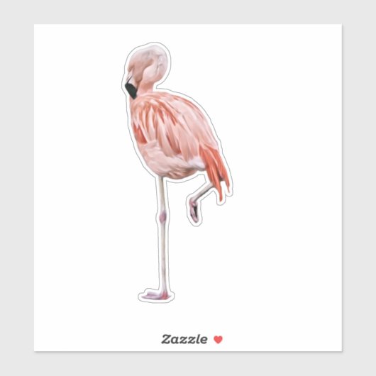 Roze Flamingo Kunst Vogel Sticker (Vel)