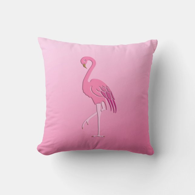  roze flamingo kussen (Voorkant)