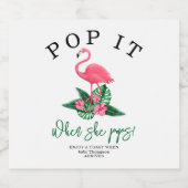 Roze Flamingo - Laat haar knallen! Sparkling Wijnetiket (Enkel label)