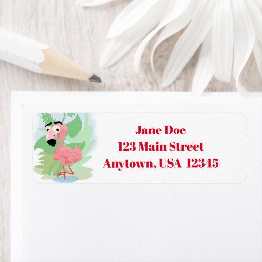 Roze Flamingo Label (Insitu)