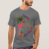 Roze Flamingo Laten we Flamingle Vriendelijke Unis T-shirt (Voorkant)