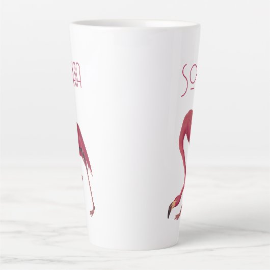  roze flamingo latte mok (Voorkant)