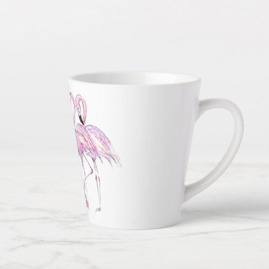 Roze Flamingo Latte Mok (Rechts)
