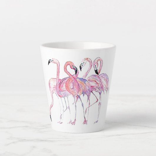 Roze Flamingo Latte Mok (Voorkant)