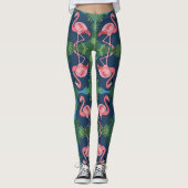  roze flamingo leggings (Voorkant)
