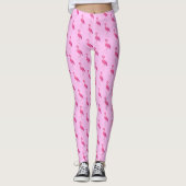  roze flamingo leggings (Voorkant)