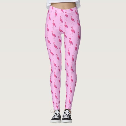  roze flamingo leggings (Voorkant)