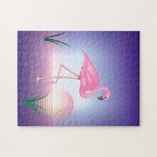 Roze Flamingo Legpuzzel (Horizontaal)