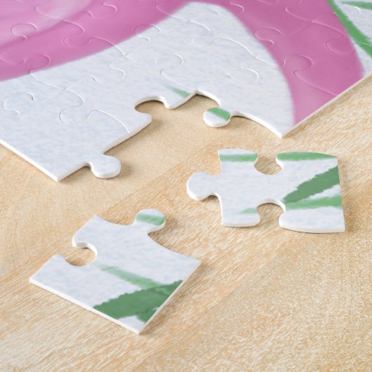  roze flamingo legpuzzel (Zijkant)