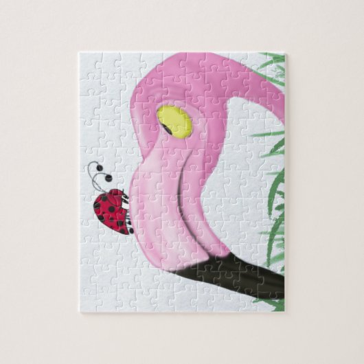  roze flamingo legpuzzel (Verticaal)