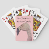 Roze Flamingo Leuke Pun Speelkaarten (Achterkant)