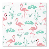 Roze flamingo leuke turquoise patroon behang (Voorkant)
