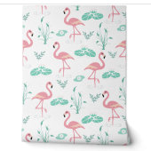 Roze flamingo leuke turquoise patroon behang (Afrollen)