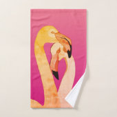 Roze Flamingo Liefde Badkamer Handdoek Set (Handdoek)