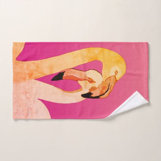 Roze Flamingo Liefde Badkamer Handdoek Set (Handdoek)