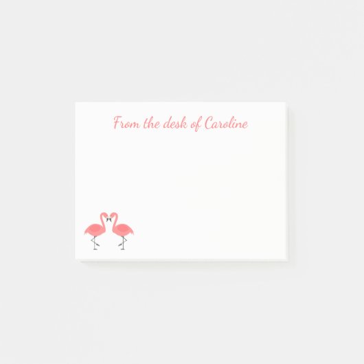 Roze Flamingo Liefde - Bruiloft Vrijgezellenfeest Post-it® Notes (Voorkant)