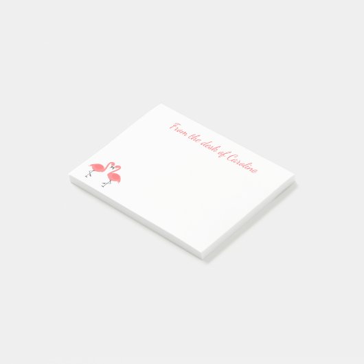 Roze Flamingo Liefde - Bruiloft Vrijgezellenfeest Post-it® Notes (Schuin)