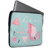 Roze Flamingo Liefde Elektronica Tas (Voorkant Rechts)