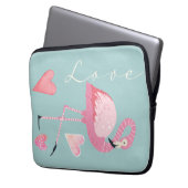 Roze Flamingo Liefde Elektronica Tas (Voorkant Links)