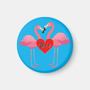 Roze Flamingo Liefdesontwerp - Magneet: Cirkelmagn Magneet