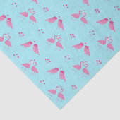 Roze Flamingo Liefdesvogels Patroon Valentijnsdag Tissuepapier (Detail)