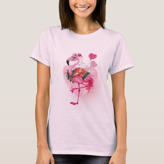 Roze flamingo Liefhebbers T-shirt (Voorkant)