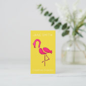 Roze flamingo logo moderne creatieve industrie visitekaartje (Staand voorkant)