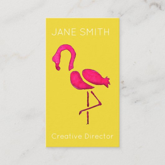 Roze flamingo logo moderne creatieve industrie visitekaartje (Voorkant)
