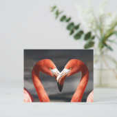 Roze Flamingo Love Briefkaart (Staand voorkant)