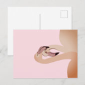Roze Flamingo Love Briefkaart (Voorkant / Achterkant)