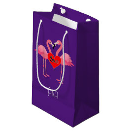 Roze Flamingo Love Design - Gift Bag - Small Klein Cadeauzakje