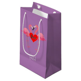 Roze Flamingo Love Design - Gift Bag - Small Klein Cadeauzakje