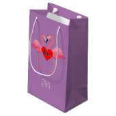 Roze Flamingo Love Design - Gift Bag - Small Klein Cadeauzakje (Achterkant Gekanteld)