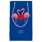 Roze Flamingo Love Design - Gift Bag - Small Klein Cadeauzakje (Voorkant)