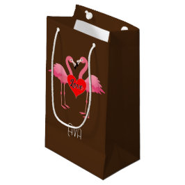 Roze Flamingo Love Design - Gift Bag - Small Klein Cadeauzakje