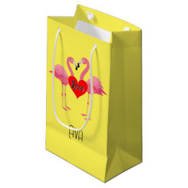 Roze Flamingo Love Design - Gift Bag - Small Klein Cadeauzakje