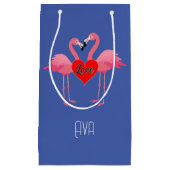 Roze Flamingo Love Design - Gift Bag - Small Klein Cadeauzakje (Voorkant)