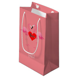 Roze Flamingo Love Design - Gift Bag - Small Klein Cadeauzakje