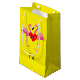 Roze Flamingo Love Design - Gift Bag - Small Klein Cadeauzakje