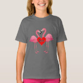 Roze Flamingo Love Design - Girls' Basic T-Shirt (Voorkant)