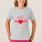 Roze Flamingo Love Design - Girls' Basic T-Shirt (Voorkant)