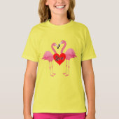 Roze Flamingo Love Design - Girls' Basic T-Shirt (Voorkant)