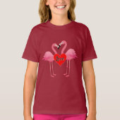 Roze Flamingo Love Design - Girls' Basic T-Shirt (Voorkant)