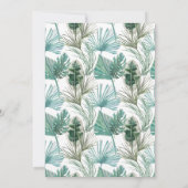 Roze flamingo Love Heart Tropical Floral Wedding Kaart (Achterkant)